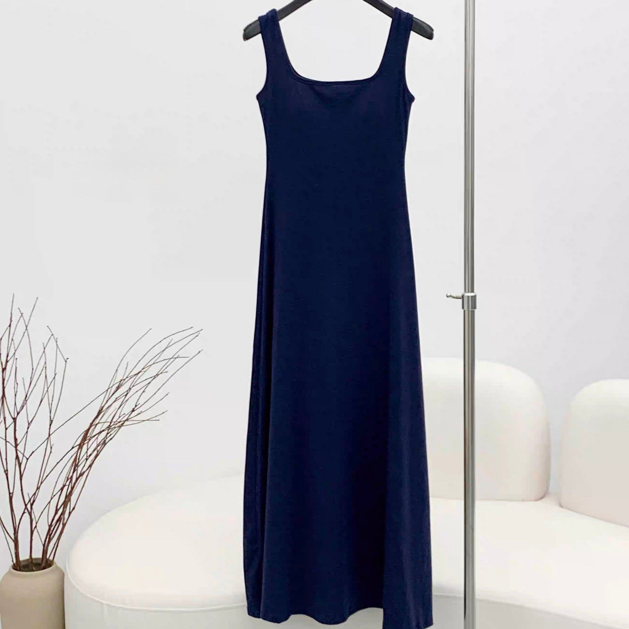 Sakura Ribbed Built-in Bra Maxi Dress