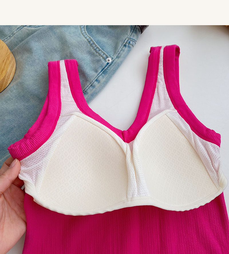 V-Neck Ribbed Padded Camisole