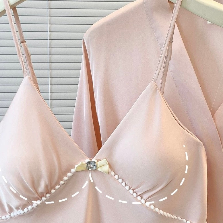 Silk Serenity Robe & Padded Chemise Night Set