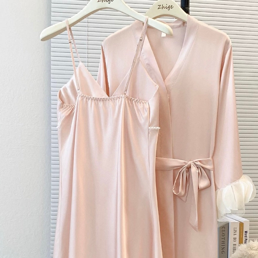Silk Serenity Robe & Padded Chemise Night Set