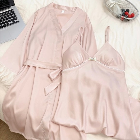 Silk Serenity Robe & Padded Chemise Night Set