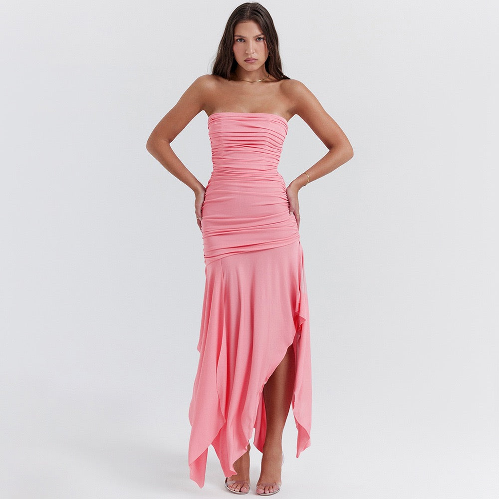 Kyile Ruched Bodycon Tube Dress