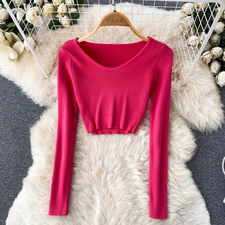 Knitted Crop Top And Slit Maxi Skirt Set