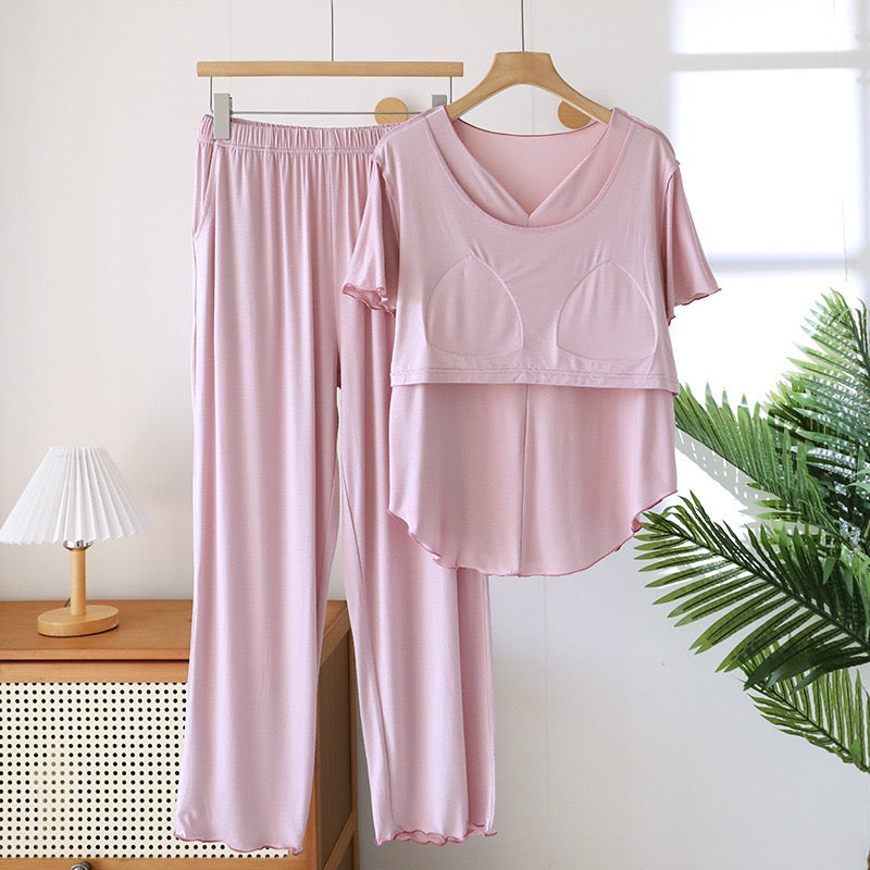 Ondine Ruffle Padded Nightsuit Set