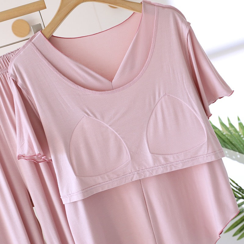 Ondine Ruffle Padded Nightsuit Set