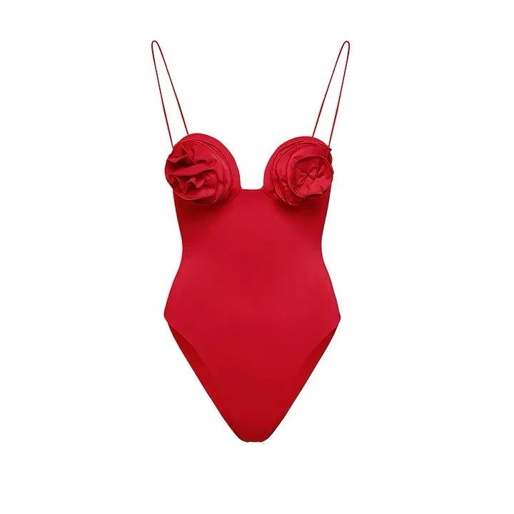 Rose Ruffle Monokini with Skirt