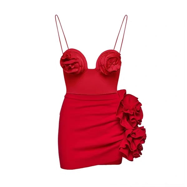 Rose Ruffle Monokini with Skirt