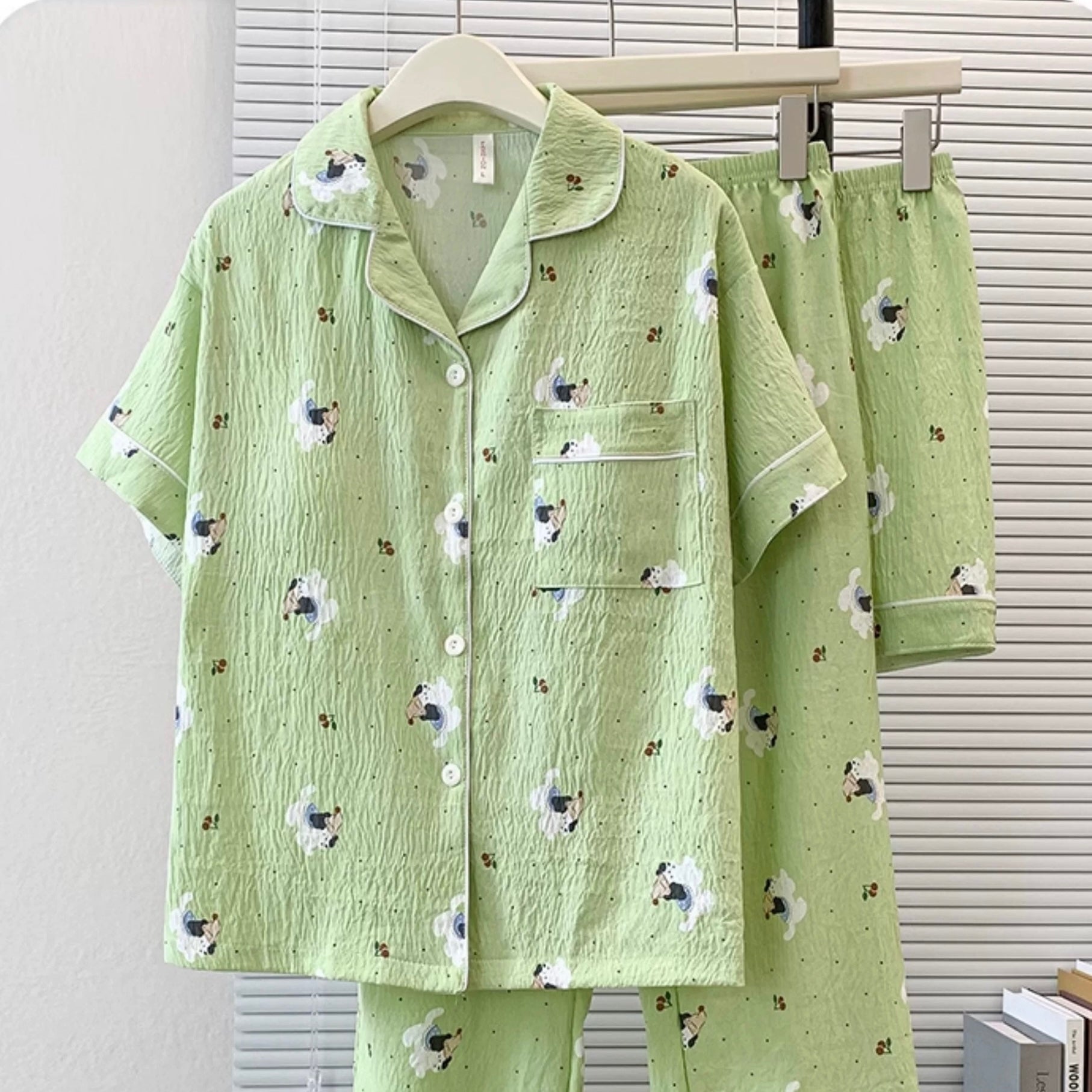 Green Puppy Tales Padded Nightsuit - 3pc Set