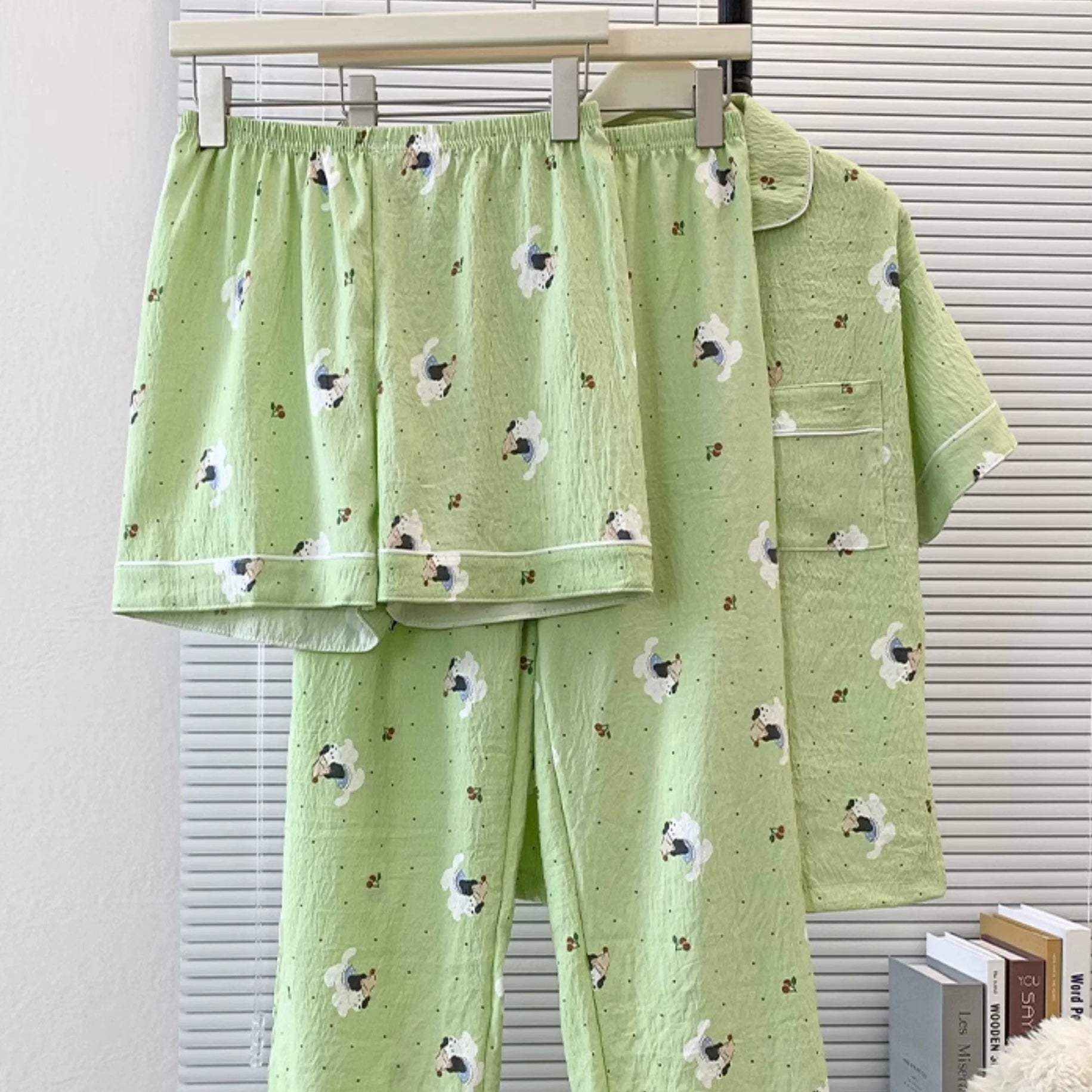 Green Puppy Tales Padded Nightsuit - 3pc Set