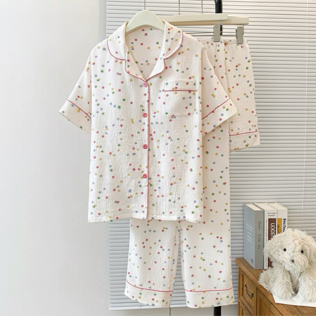 Twinkle Star Padded Nightsuit - 3pc Set