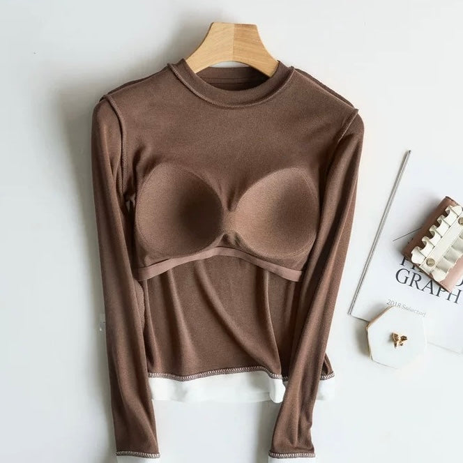Layer Luxe Warm Built-In Bra Tee
