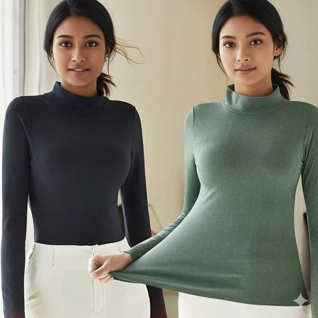 FleeceFlex High Neck Built-In Bra Tee