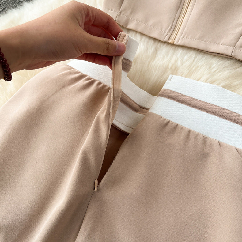 Monochrome Crop Tee And Wide Leg Pants