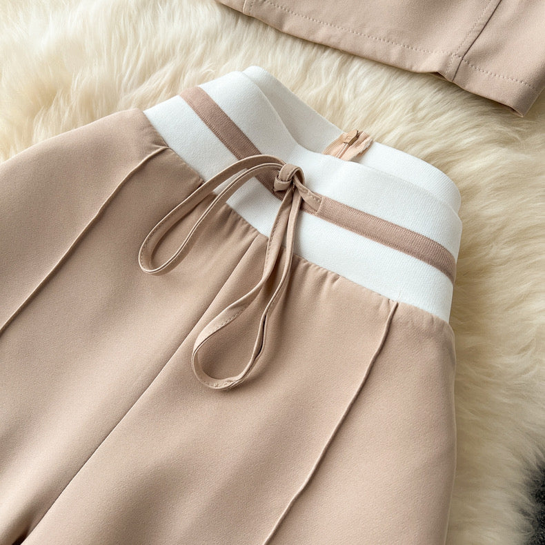 Monochrome Crop Tee And Wide Leg Pants