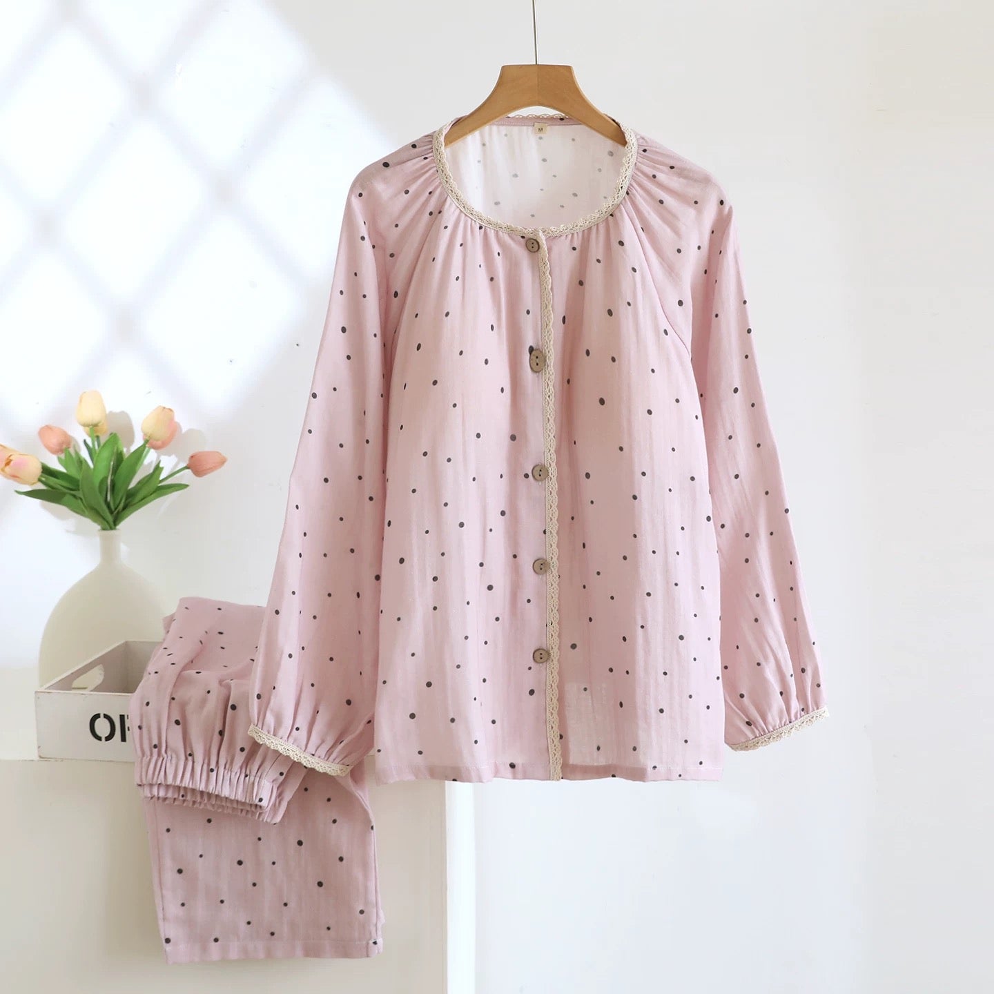 Lacy Dots Delight Padded Nightsuit Set