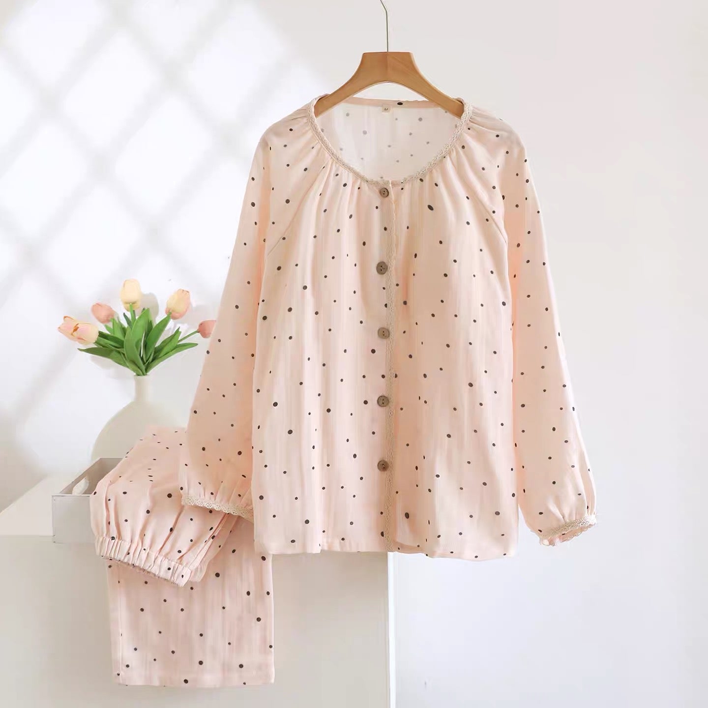 Lacy Dots Delight Padded Nightsuit Set