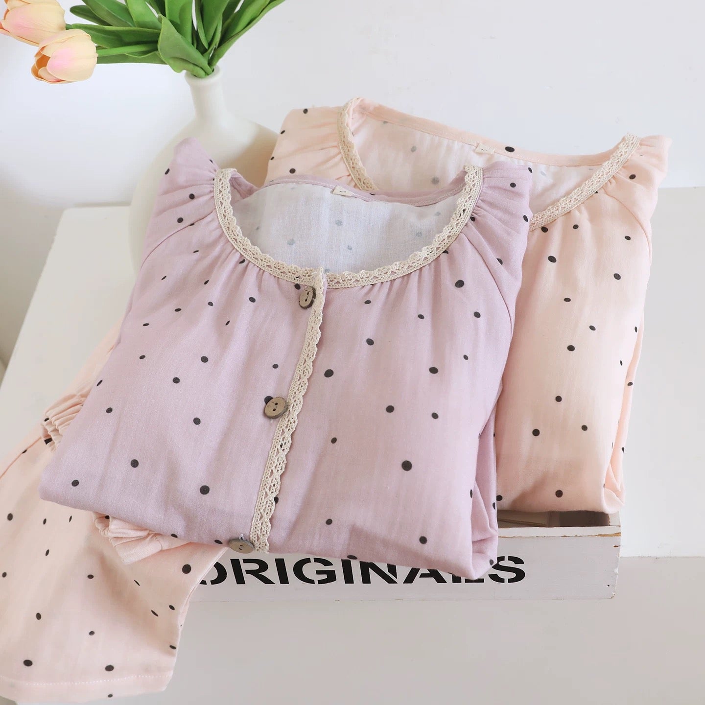 Lacy Dots Delight Padded Nightsuit Set