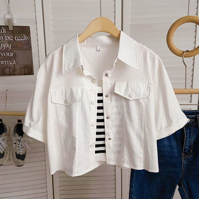 Lolo Stripe Camisole With Cotton Denim Shirt