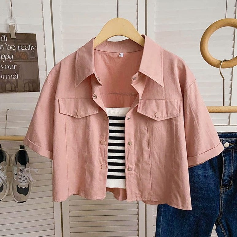 Lolo Stripe Camisole With Cotton Denim Shirt