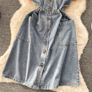 Lawcy Contrast Denim Dress