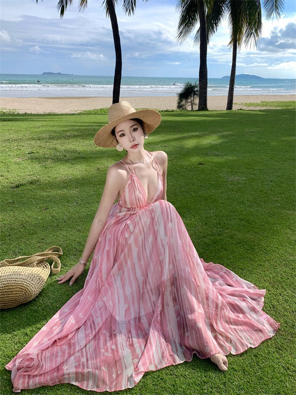 Flowy Floral Print Maxi Dress