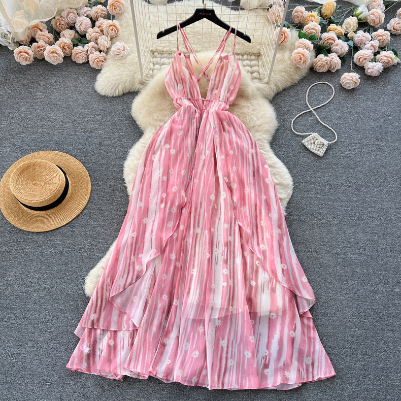 Flowy Floral Print Maxi Dress