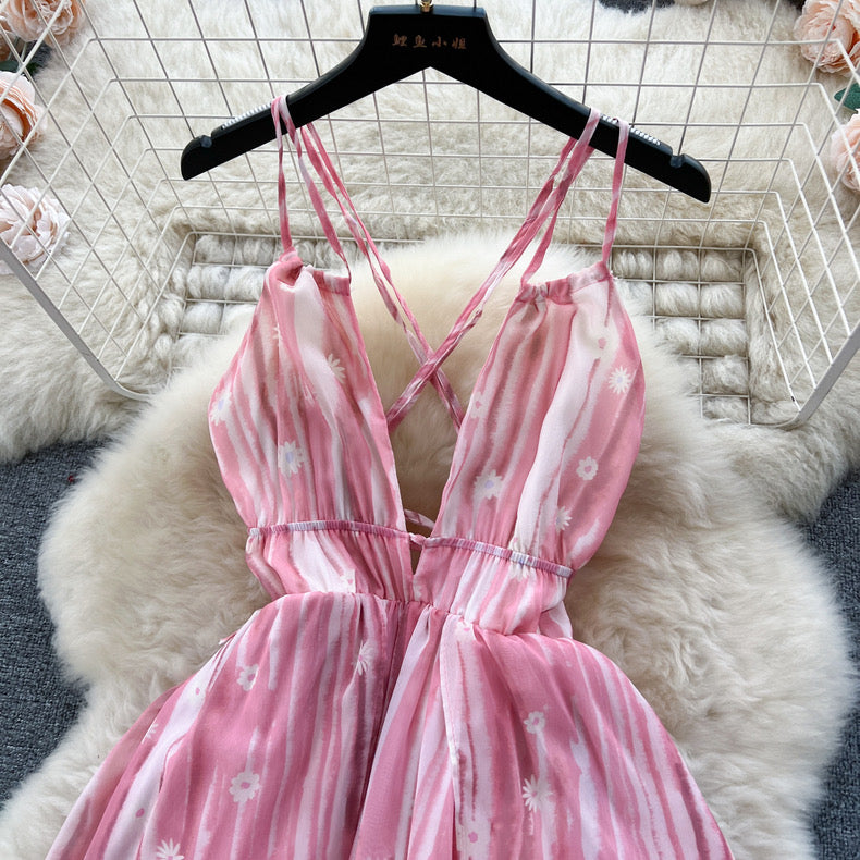 Flowy Floral Print Maxi Dress