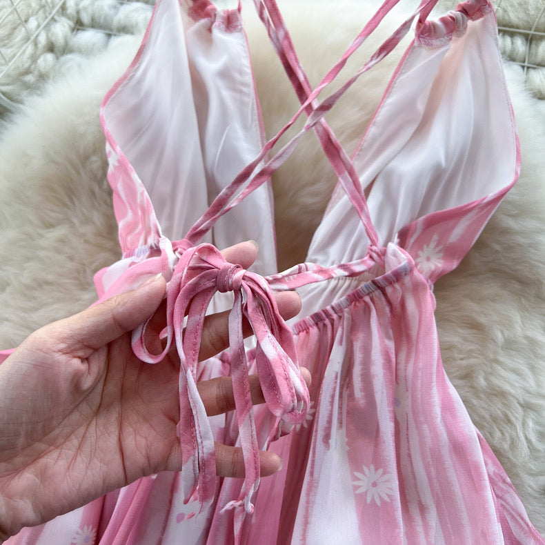 Flowy Floral Print Maxi Dress