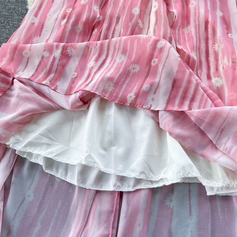 Flowy Floral Print Maxi Dress