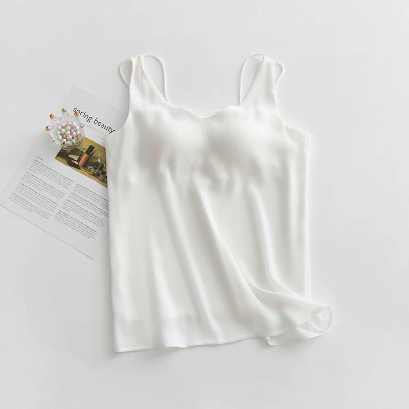 Tanya Built-In Bra Chiffon Tank Top