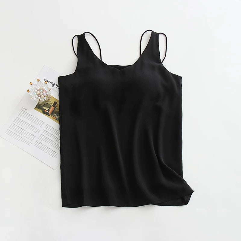 Tanya Built-In Bra Chiffon Tank Top