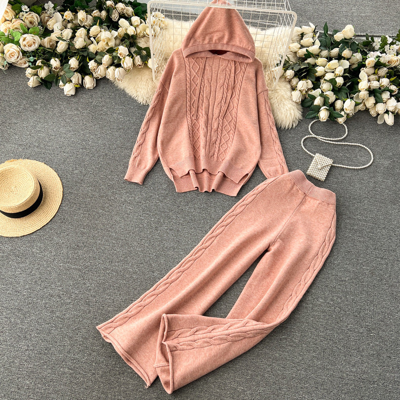 Mimay Knitted Hoodie And pants Set