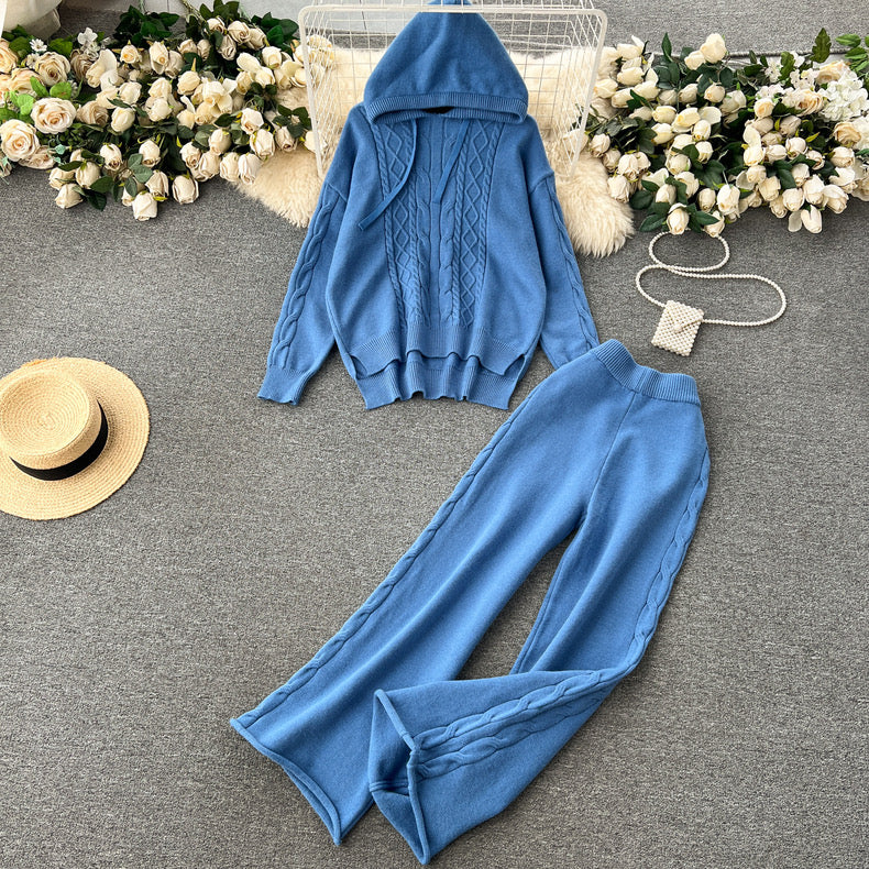 Mimay Knitted Hoodie And pants Set