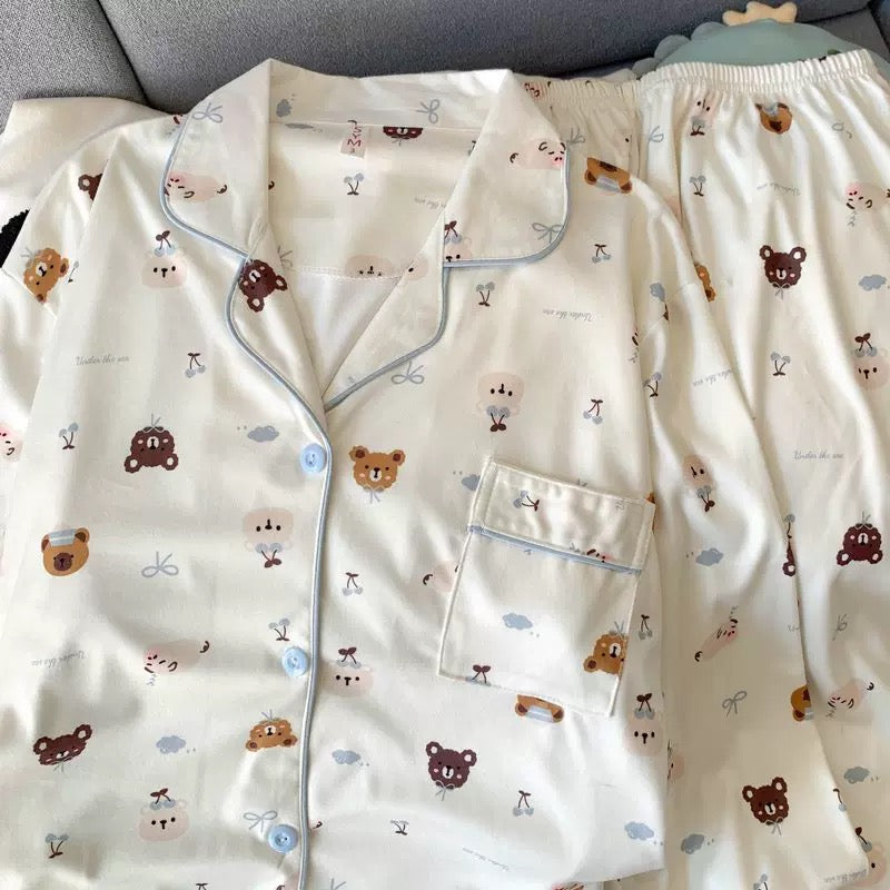 Teddy Time Padded Winter Nightsuit Set