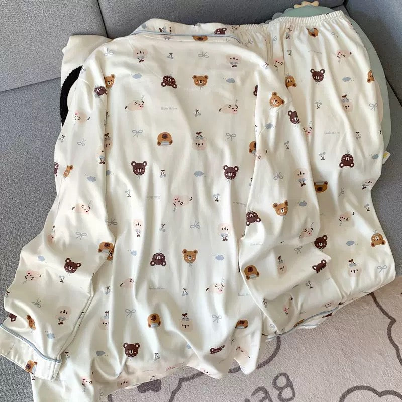 Teddy Time Padded Winter Nightsuit Set