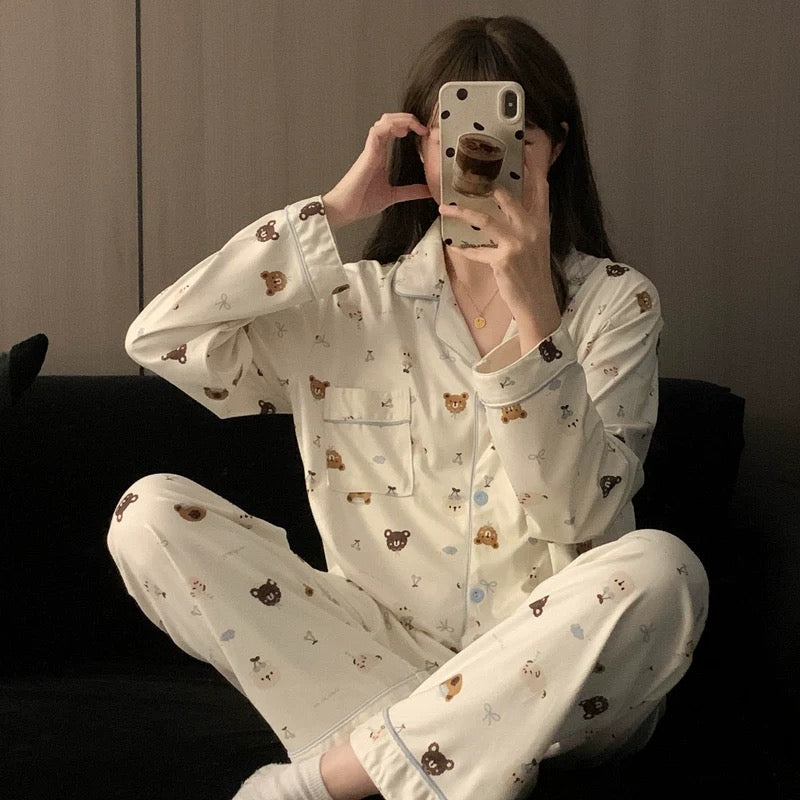 Teddy Time Padded Winter Nightsuit Set