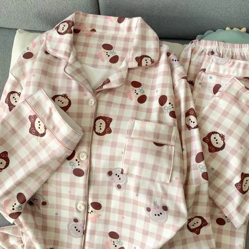 Pinky Paw Padded Winter Nightsuit Set