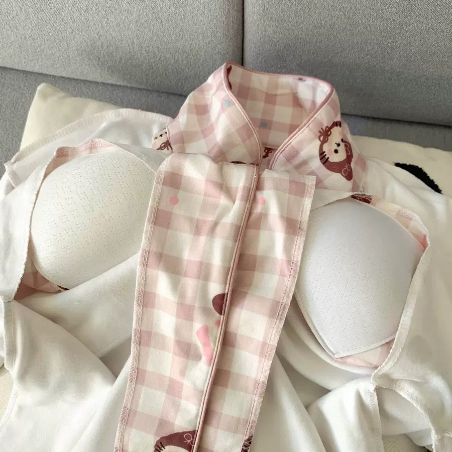 Pinky Paw Padded Winter Nightsuit Set