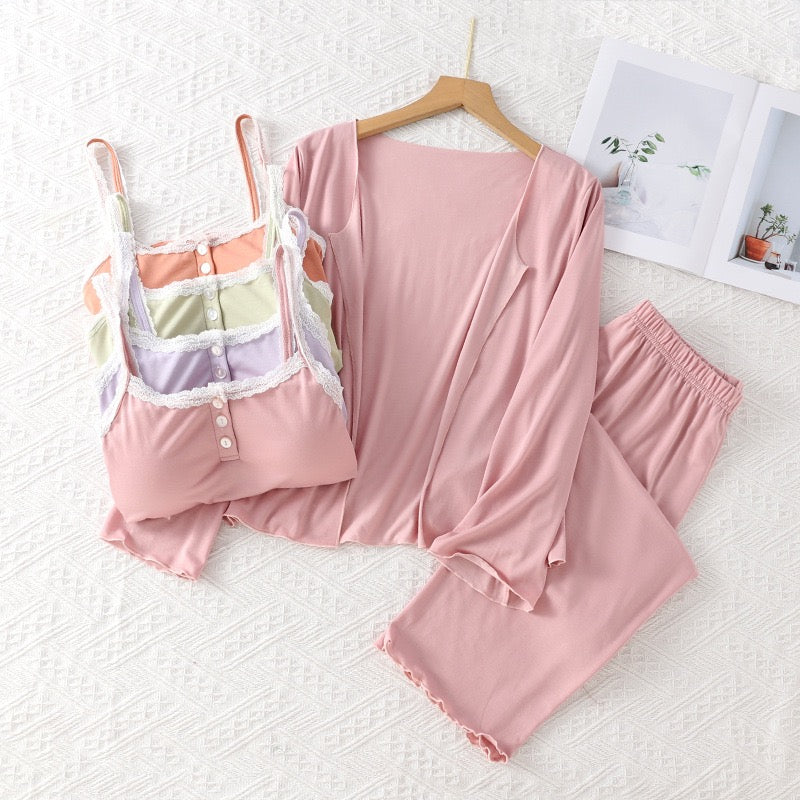 Serene Comfort Padded Nightsuit - 3Pc Set