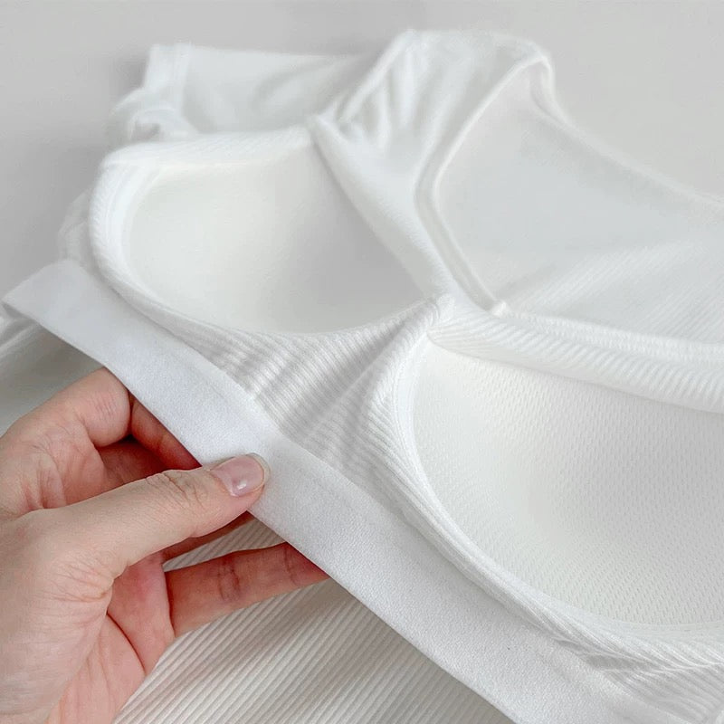 Havana V-Neck Built-In Bra T-shirt