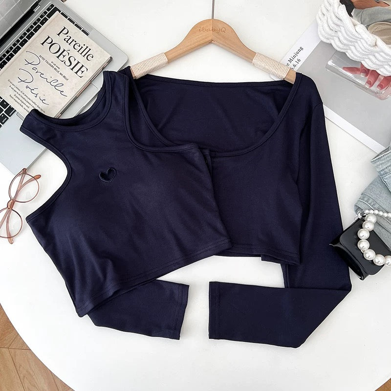 Malmo Built-In Bra Camisole With Cardigan