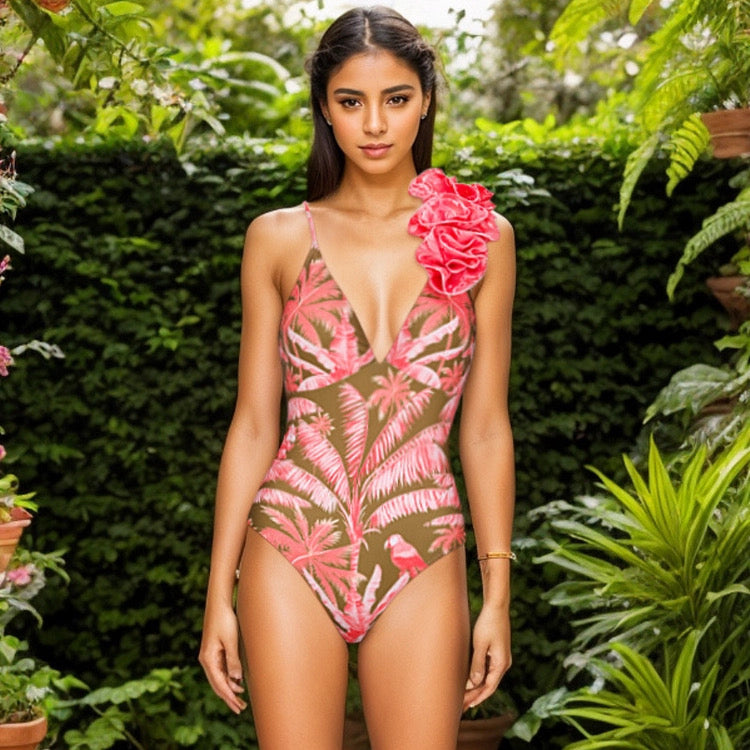 Fiji Flora Monokini With Skirt Wrap