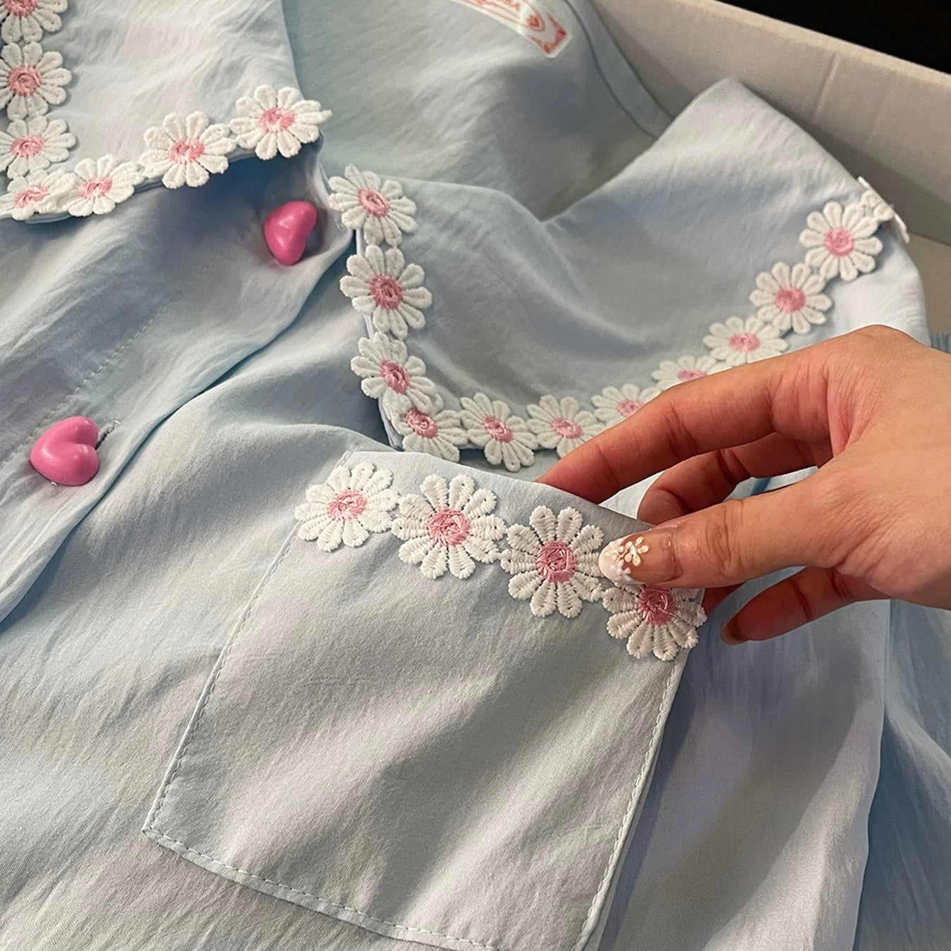 Sky Petal Padded Nightsuit Set