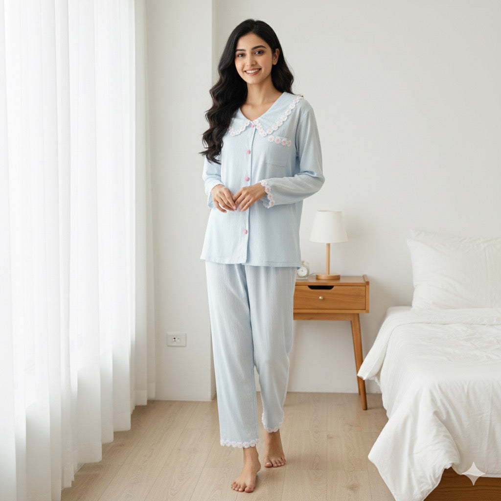 Sky Petal Padded Nightsuit Set