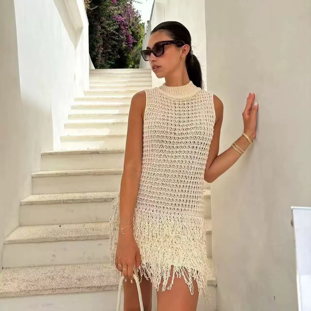 Odense Knit Fringe Dress