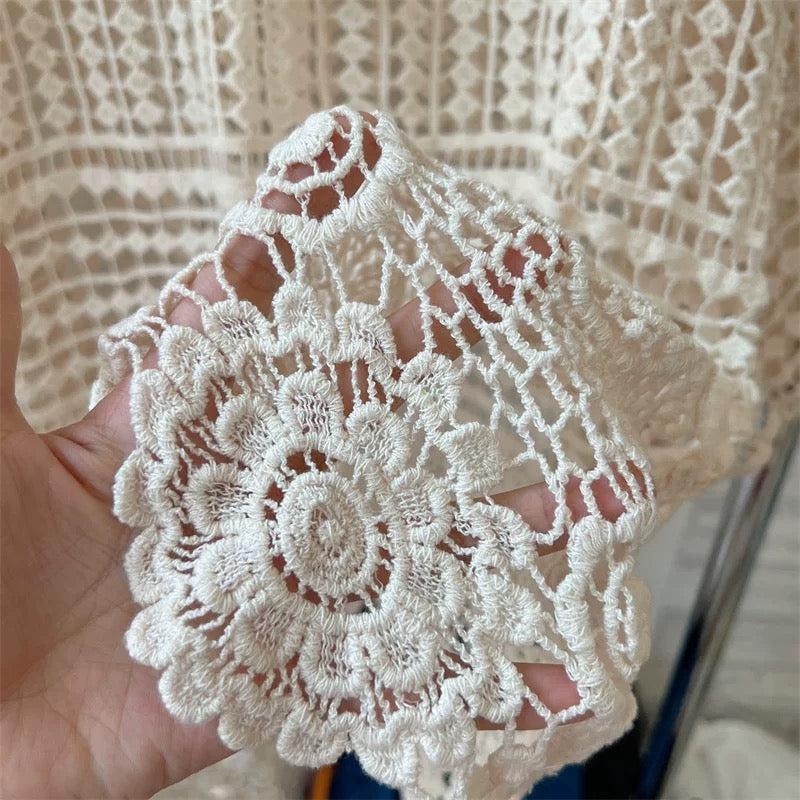 Tulum Crochet Bell-Sleeve Cover-Up