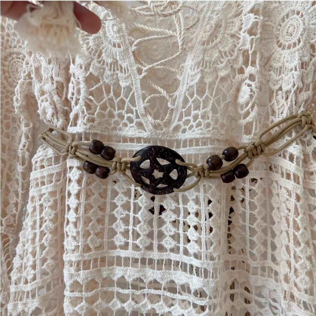 Tulum Crochet Bell-Sleeve Cover-Up