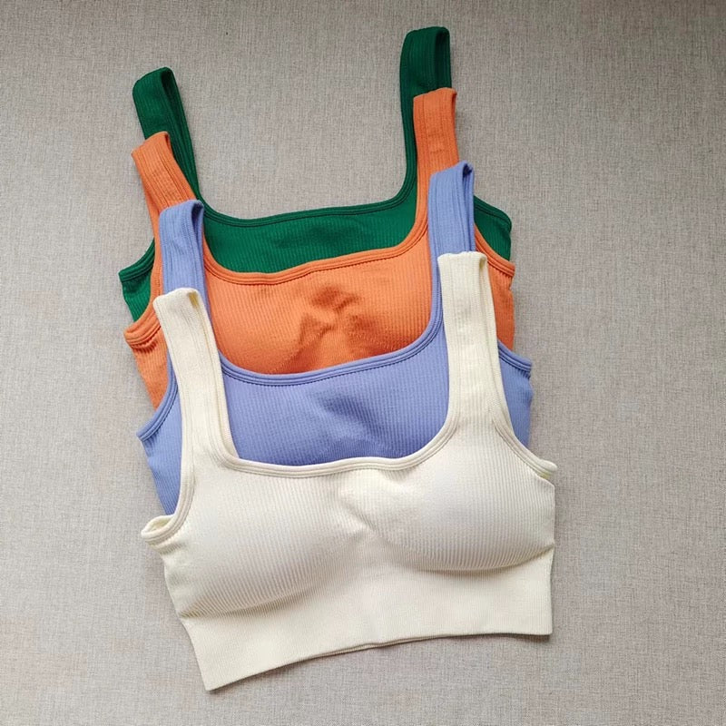 Pepper Ribbed Built-In Bra Crop Top