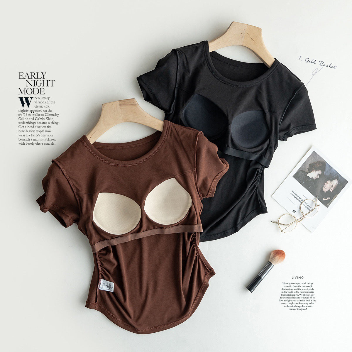 Cinched Waist Padded T-shirt