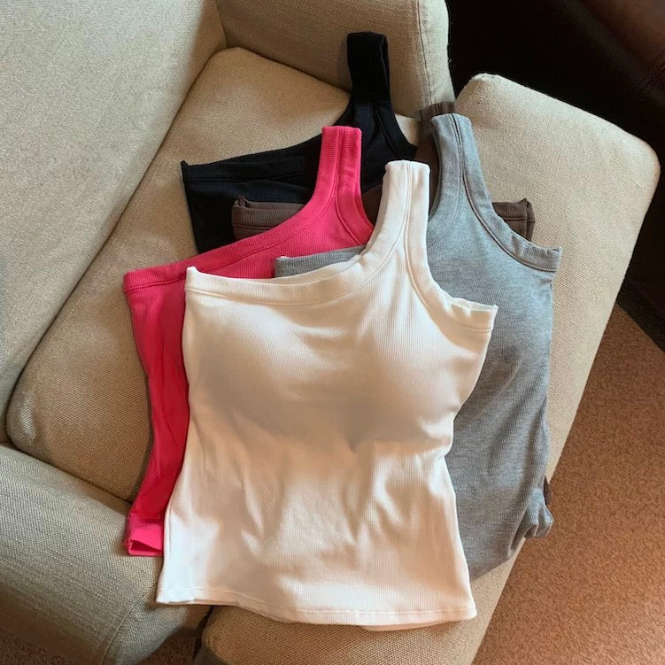 Isla One Shoulder Built-In Bra Camisole